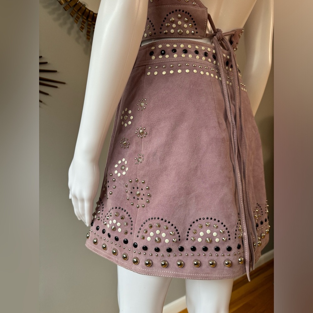 Nasty Gal - Lilac Sisters of the Moon Studded Suede Skirt & Top Set - Picture 12 of 17
